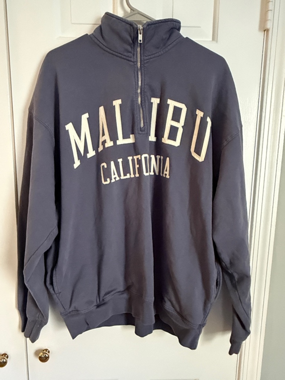 Brandy Melville Navy Half-Zip Malibu California Sweatshirt